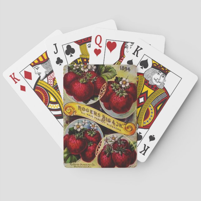 Cartes à jouer fraise (dos)