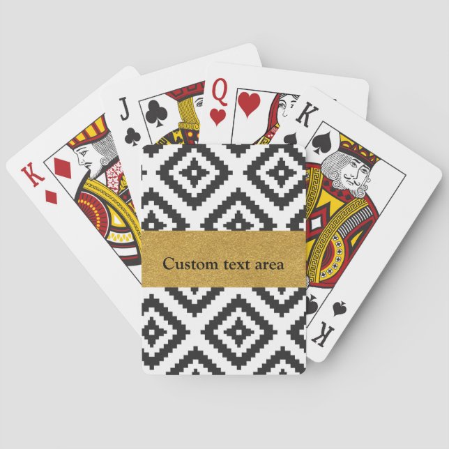 Cartes à jouer géométriques noir et blanc et chic  (dos)