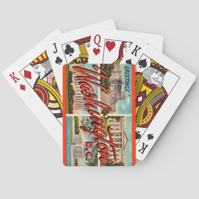 Cartes à jouer Greetings de Washington DC (dos)