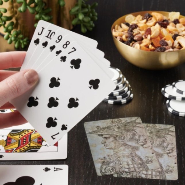 Cartes à jouer Guerrier casqué de Léonard  (Da Vinci’s Warrior Playing Cards . Easy to shuffle smooth card stock. 2.5" x 3.5" poker size.
)