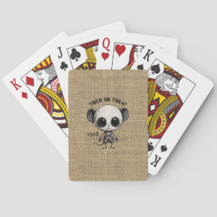 Cartes à jouer Halloween Burlap Souris Effrayante