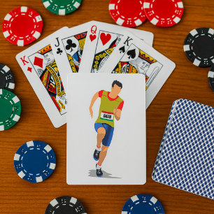 Cartes à jouer homme en course d'athlétisme
