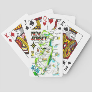 Cartes à jouer illustrées de l'État du New Jersey