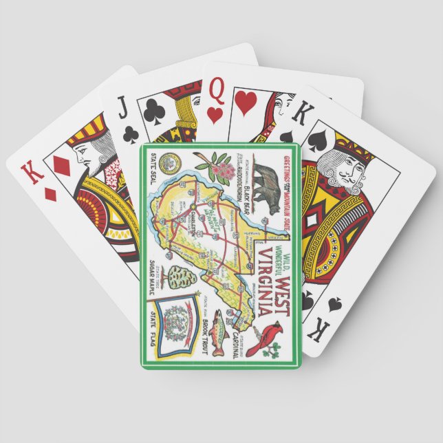 Cartes à jouer illustrées de Virginie-Occidentale (dos)