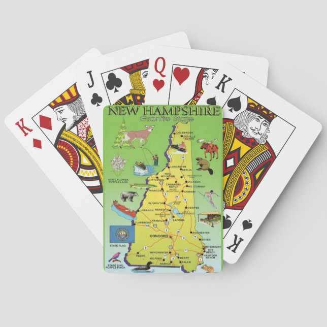 Cartes à jouer illustrées du New Hampshire (dos)