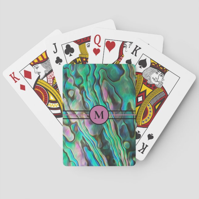 Cartes à jouer initiales Paua artistiques (dos)