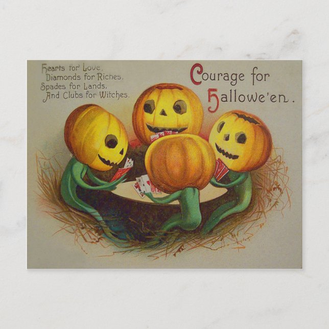 Cartes à jouer Jack O' Lantern Citrouille Poker (Devant)