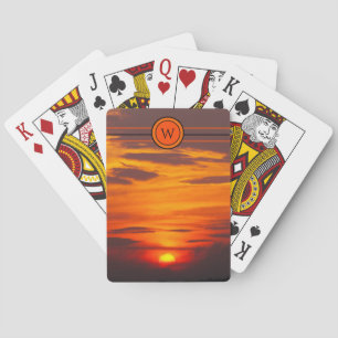 Cartes à jouer Jaune Rouge Orange Coucher de solei