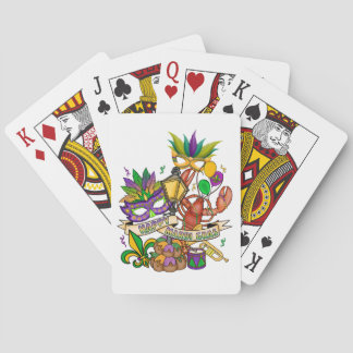Cartes à jouer joyeuses de Mardi Gras