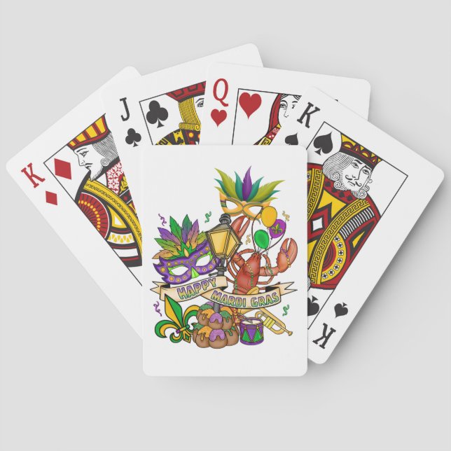 Cartes à jouer joyeuses de Mardi Gras (dos)