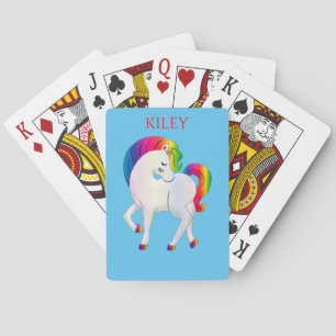 Cartes à jouer licorne arc-en-ciel pour enfants.