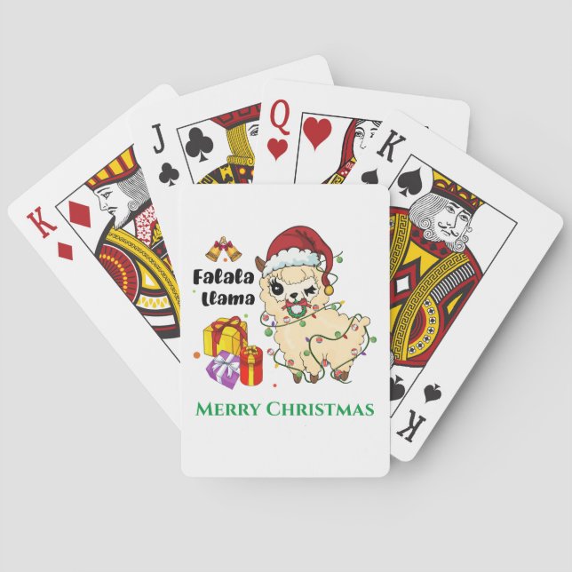 Cartes à jouer Llama de Noël (dos)