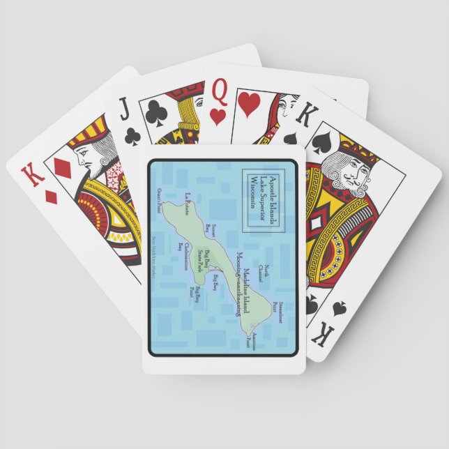 Cartes à jouer Madeline Island Teal (dos)