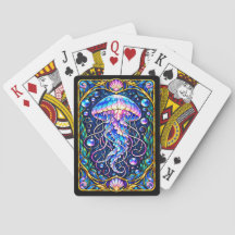 Cartes à jouer Méduse en Verre Coloré