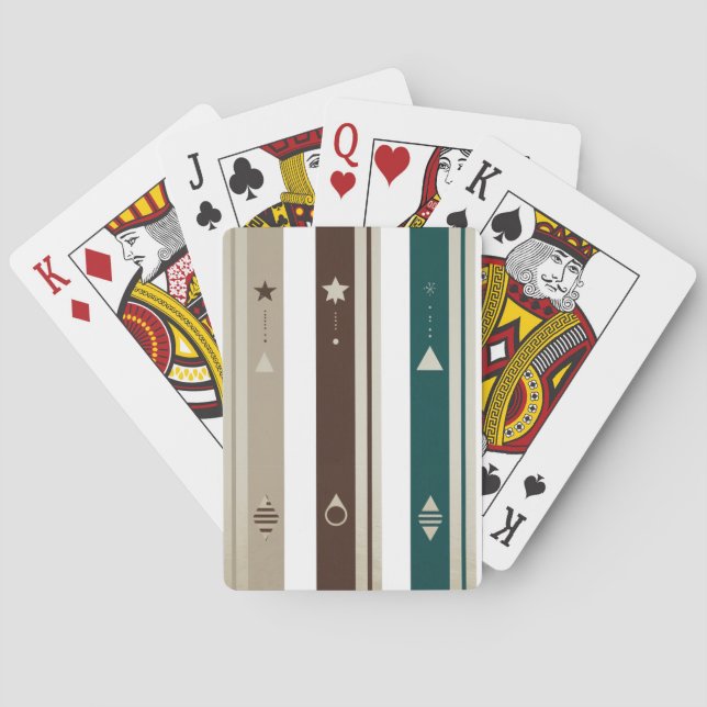 Cartes à jouer modernes célestes à triple rayure v (dos)