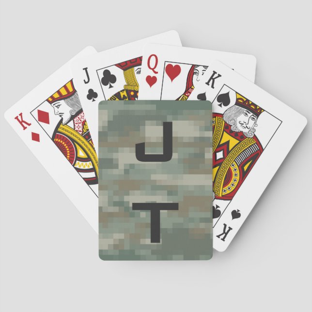 Cartes à jouer Monogramme avec camouflage de l'arm (dos)