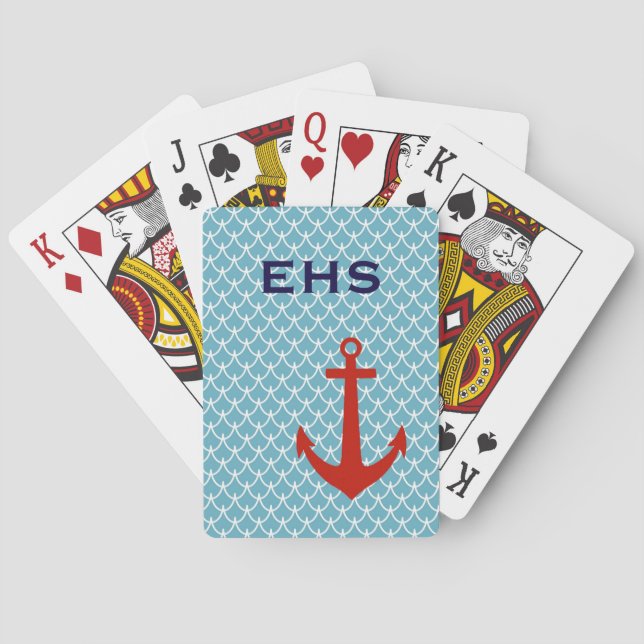Cartes à jouer Monogramme d'Ancre (dos)