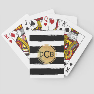 Cartes à jouer Monogramme Noir et Or