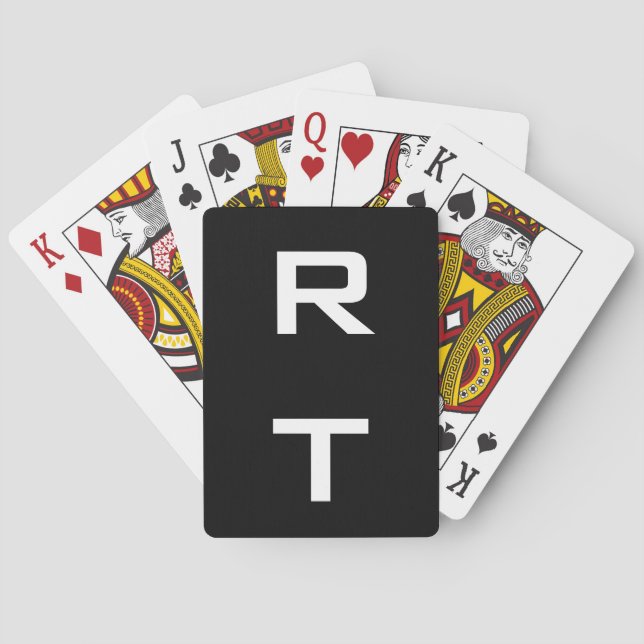 Cartes à jouer monogrammées avec typographie moder (dos)