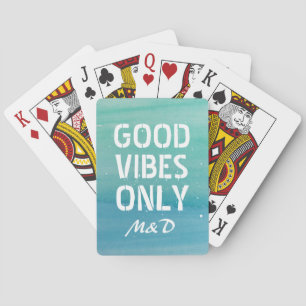 Cartes à jouer monogrammées 'Good Vibes Only'
