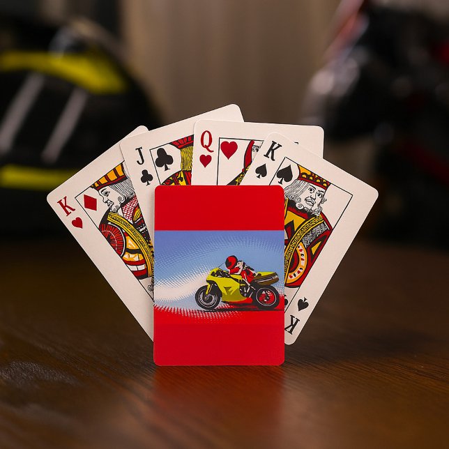 Cartes à jouer moto jaune (Créateur téléchargé)