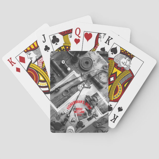 Cartes à jouer noir et blanc Fisherman’s Deck (dos)