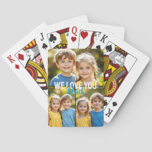Cartes à jouer "On t'aime Papa" en collage de phot