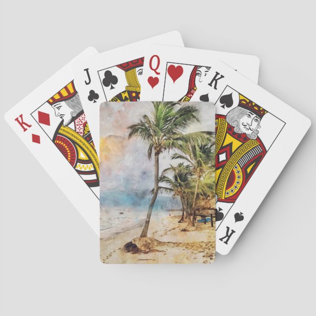 Cartes à jouer Palmier Tropical (dos)