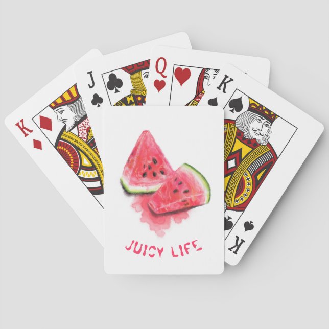 Cartes à jouer Pastèque Texte et Couleurs Personna (dos)