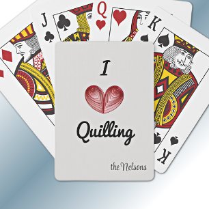 Cartes à jouer personnalisables J'(cœur) Quilling
