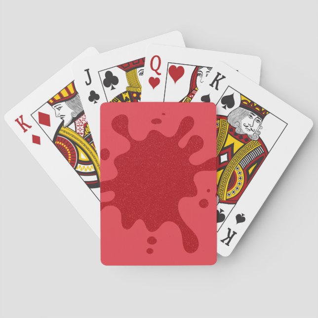 Cartes à jouer personnalisables rouge tomate (dos)