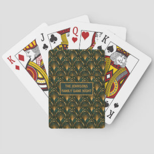 Cartes à jouer personnalisées Art Déco émeraude ve