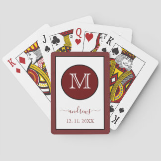 Cartes à jouer personnalisées avec monogramme et n
