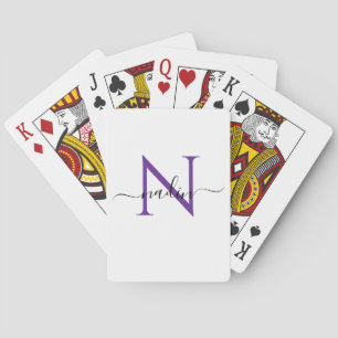 Cartes à jouer personnalisées avec monogramme viol
