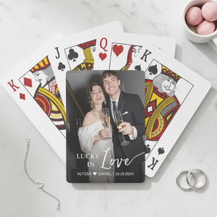 Cartes à jouer personnalisées "Chanceux en amour" 