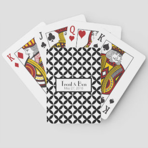 Cartes à jouer personnalisées pour mariage noir et