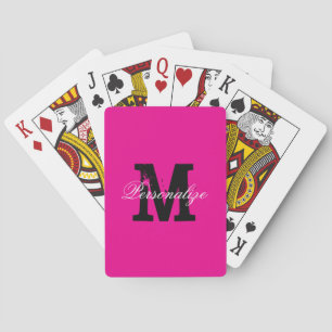 Cartes à jouer personnalisées rose néon