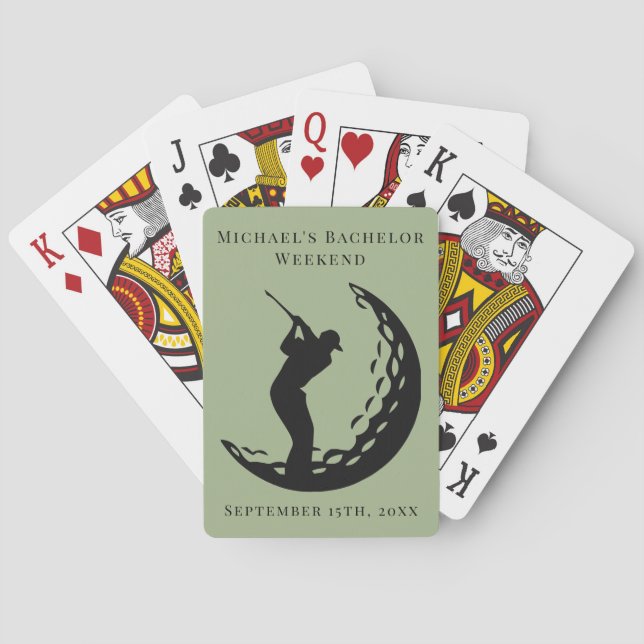 Cartes à jouer personnalisées | Week-end de golf p (dos)