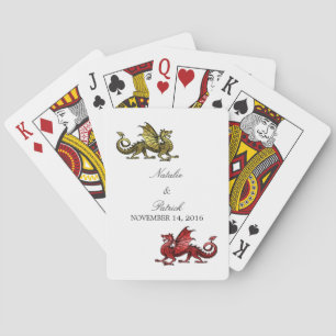 Cartes à jouer pour mariage au thème du dragon rou