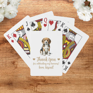 Cartes à jouer pour mariage de chien