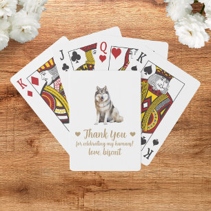 Cartes à jouer pour mariage de chien