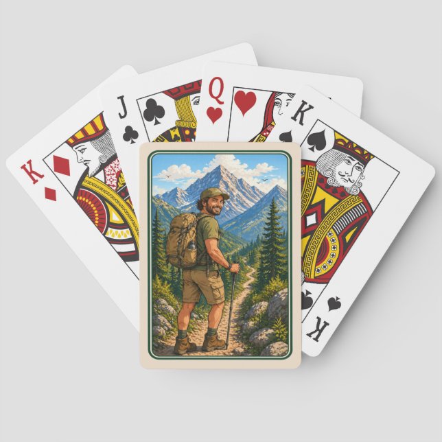 Cartes à jouer randonneur masculin sans texte (dos)