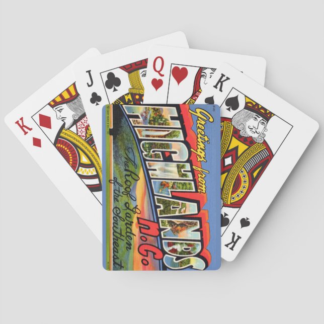 Cartes à jouer rétro de Highlands NC (dos)