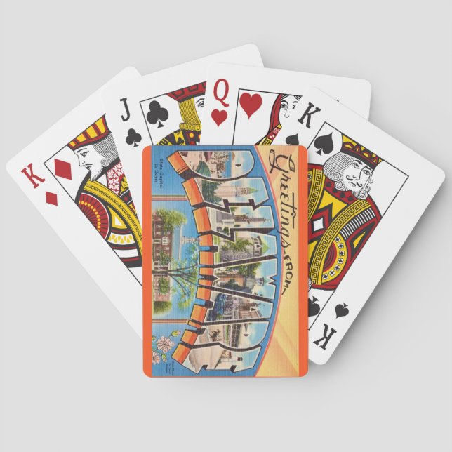 Cartes à jouer rétro Delaware salutations (dos)