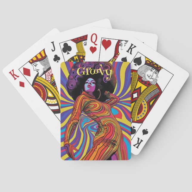 Cartes à jouer rétro groovy (dos)