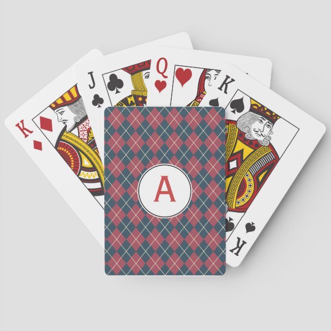 Cartes à jouer rétro monogrammées (dos)