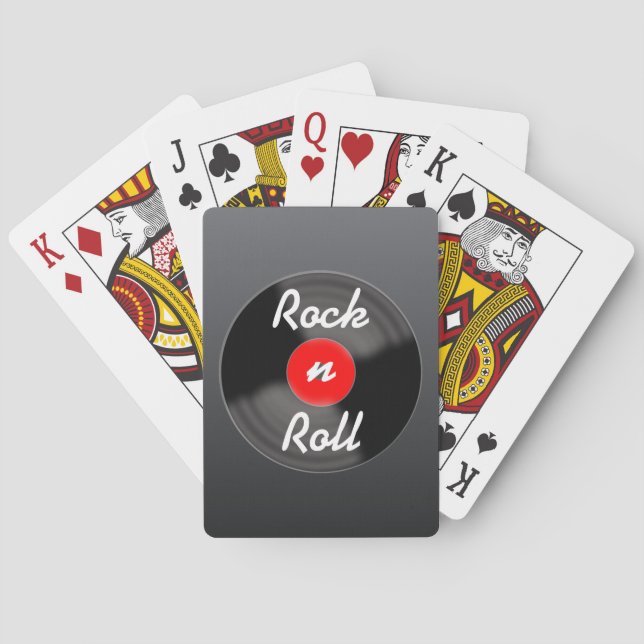 Cartes à jouer rétro sur disque cadeau (dos)