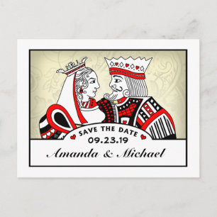 Cartes à jouer Roi & Reine Enregistrer la date Car