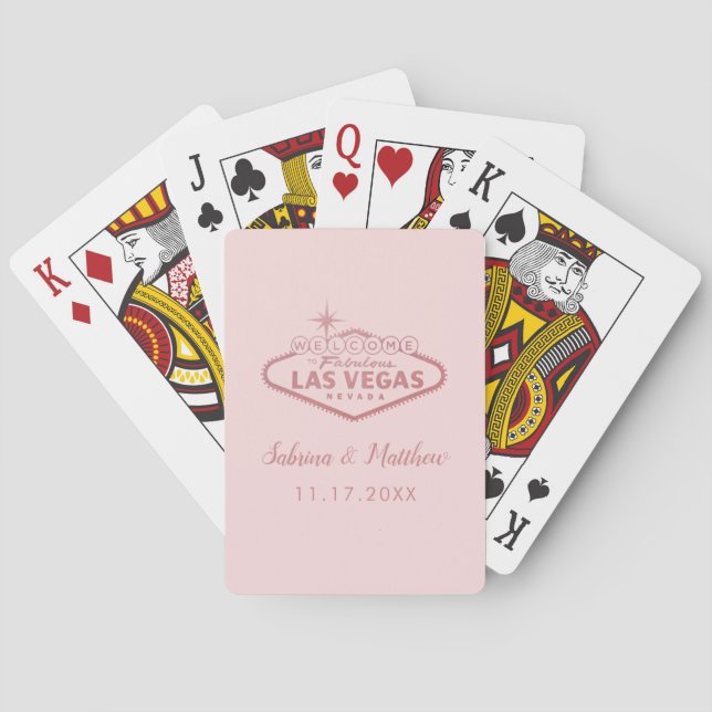 Cartes à jouer Rose Gold Pink Bienvenue à Las Vega (dos)