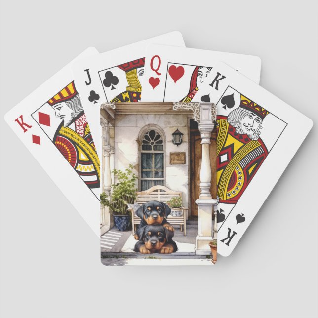 Cartes à jouer Rottweiler, remplisseur de bas (dos)